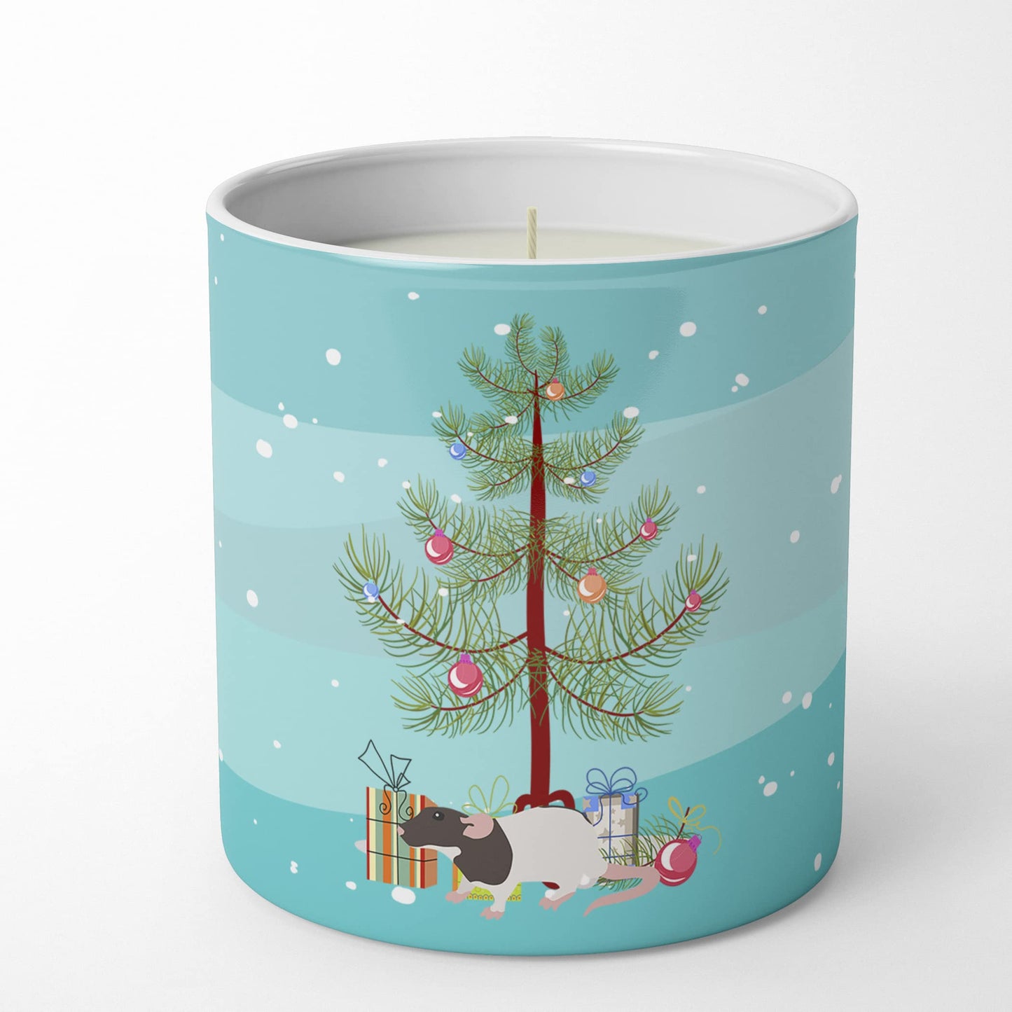 Caroline's Treasures CK4471CDL Dumbo Rat Merry Christmas 10 oz Decorative Soy Candle Nature Soy Wax Essential Oil Home Decor Ideal for Bedroom Kitchen Bath Office Gift, 10 oz