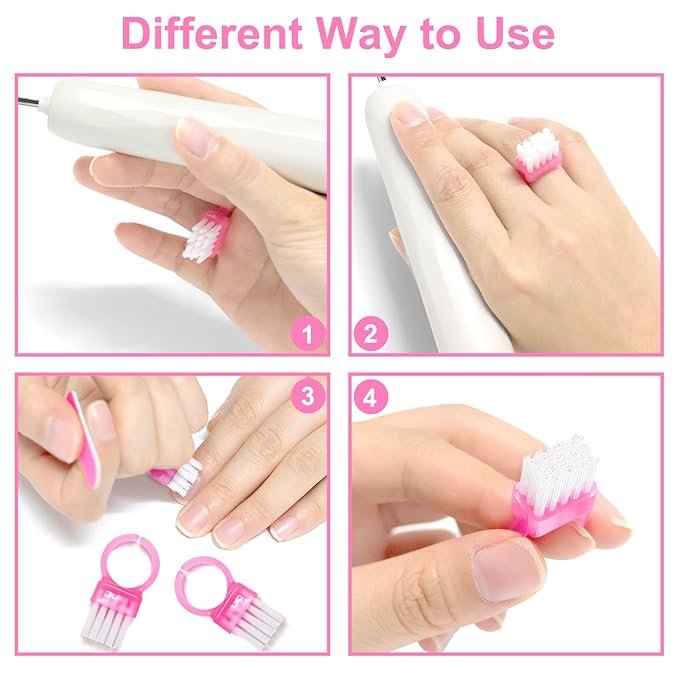 Nail Brush Rings SHEERBLISS Mini Nail Brushes 20pcs Hand Fingernail Brush