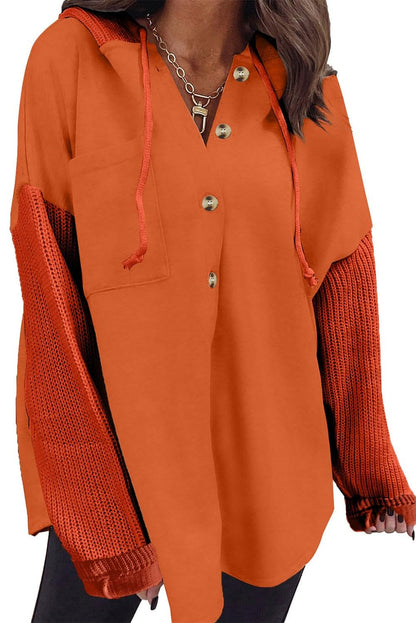 SHEWIN Oversized Sweatshirt for Women Loose Fit Casual Long Sleeve Button Hooded Sweatshirts Hoodies with Pocket