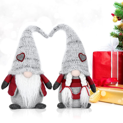 EKARSEN Handcraft Pair Gnome Gonk Dolls House Decoration Cute Tomte Dwarf Toy - Sweet Gift for Valentine Christmas Newyear Easter