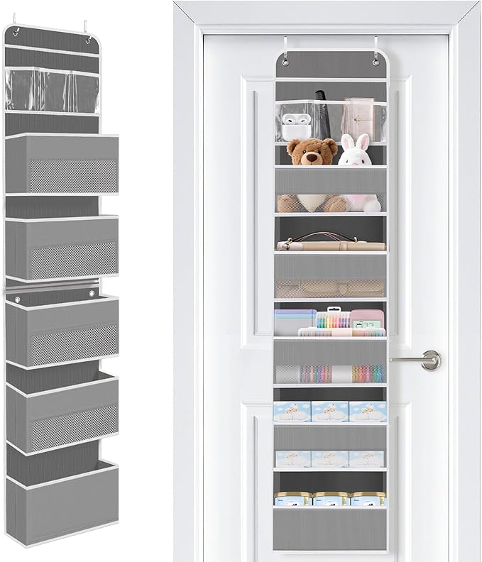 SpaceWhisper Over the Door Organizer, 6 Large Pocket Hanging Storage Organizer