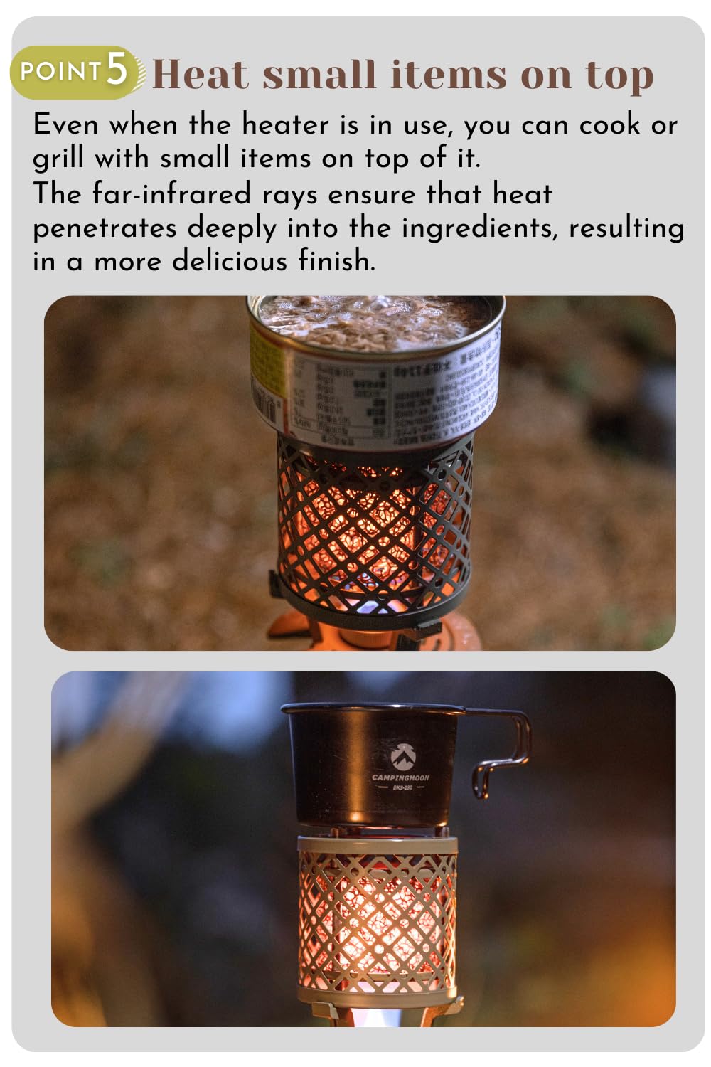 CAMPINGMOON T-HEATER GASWARE Gas Heater Propane Isobutane for Camping Outdoor Collaboration Limited Edition with EVA Case (KHNX-92+Z22)