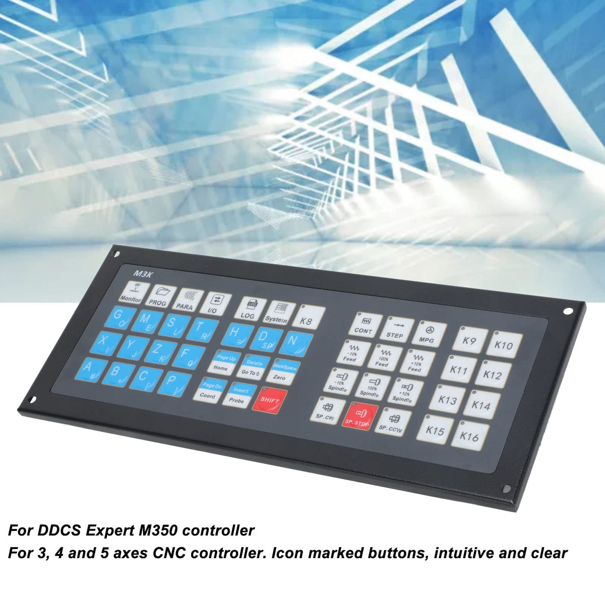 CNC Controller Panel Board Aluminum Alloy M3K Expansion Keyboards Lathe Machines Motor Motion Controller Systems with Cable for DDCS Expert M350 3 4 5 Axes