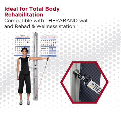 THERABAND Resistance Tubing with Connectors for Wall, Rehab & Wellness Station, Medium Level 3, Set of 2, 24-Inch Red Tubing for Physical Therapy, Exercise, Rehab, Clinics & Pilates, Latex Tubes