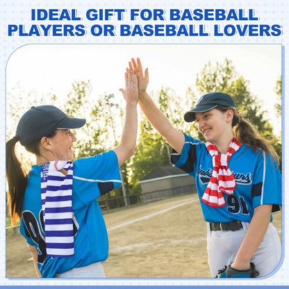 Mindsoft 12 Set Baseball Cooling Towels for Sports Team Gifts with Carrying Pouch 40 x 12 Inch Baseball Towels Bulk Microfiber Ice Cooling Rags for Birthday Party Favors Swag Bag Stuffers