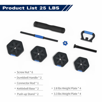 VIVITORY Dumbbell Sets Adjustable Weights, Free Weights with Connector, Non-Rolling Adjustable Dumbbell Set, Barbell for Home Gym, Hexagon, Cement Mixture