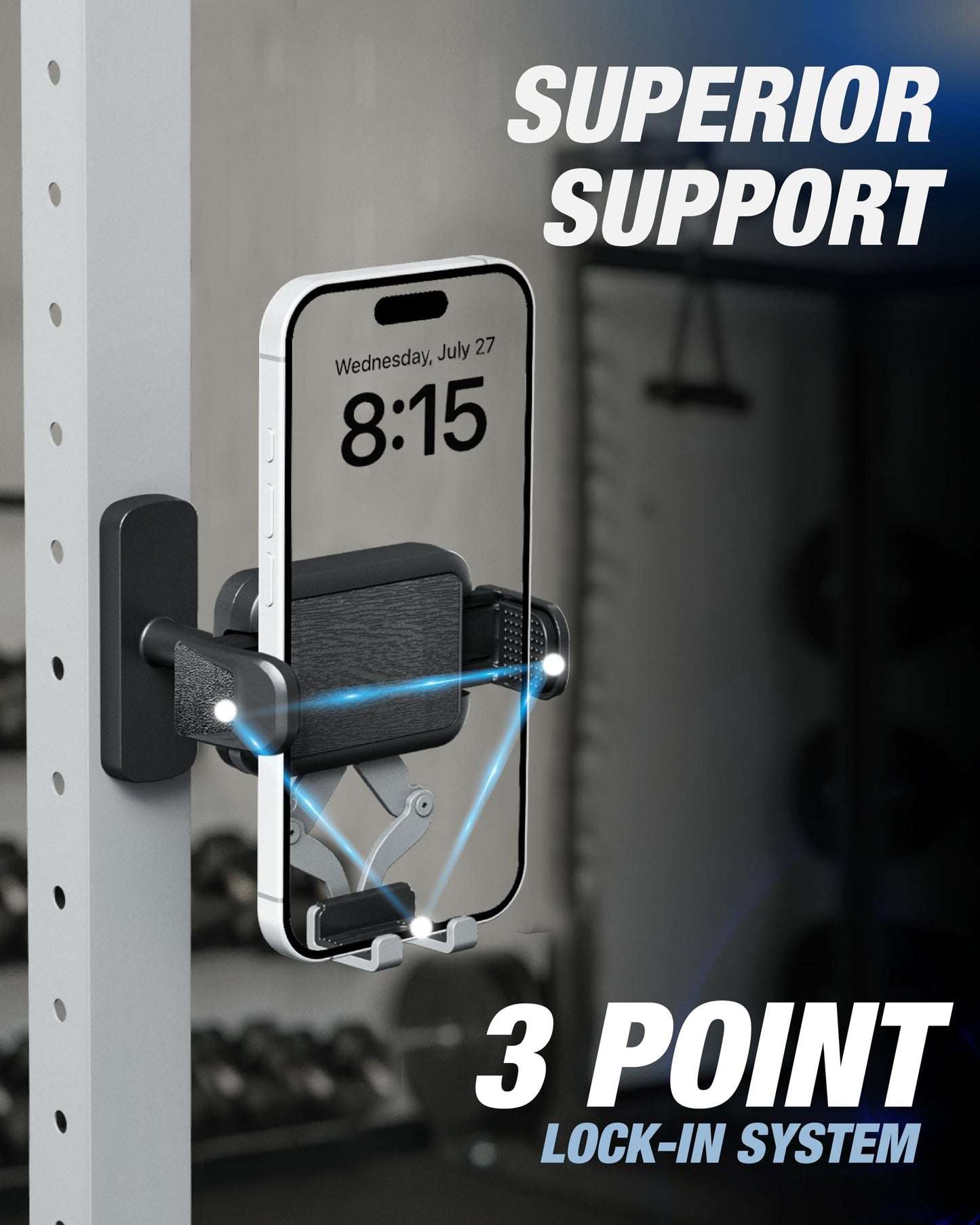 OEO Phone Holder with Magnetic Base for Golf Cart, Gym| Strong Magnetic Phone Mount with Quick Release Clamp for Android & iPhone | Compatible with 4”–7.1” Phones & Thick Cases