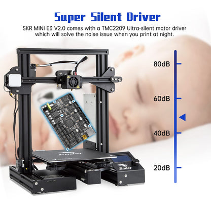BIGTREETECH SKR Mini E3 V2.0 Control Board 3D Printer Upgrade 32Bit Silent Motherboard Integrated with TMC2209
