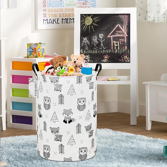 FANKANG Storage Basket, Nursery Hamper Canvas Laundry Basket Foldable