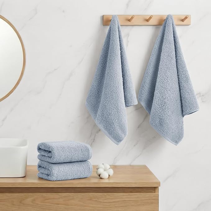 REDKISS 4-Pack Luxury Hand Towels, 16x32 Inch 450 GSM 100% Cotton, Super Soft