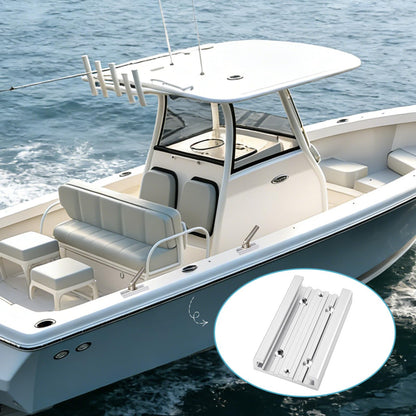 Frienda 1 Pcs 6 x 3.5 in Aluminum Mounting Track System for Boat Accessories, Fishing Systems Mounting Tracks for Rod Holders, Aluanodized Aircraft Grademinum