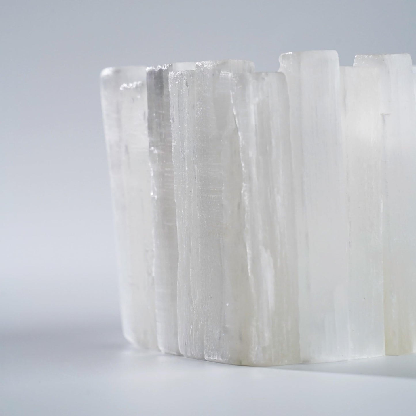 Natural Selenite Candle Holder for Tea Lights Irregularly Arranged Selenite Wand Candlesticks - Elegant Home Decor (Square Candle Holder)