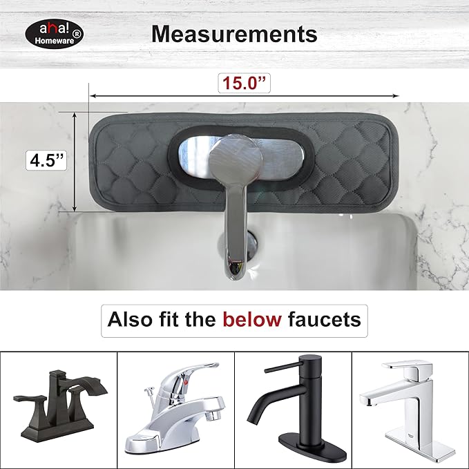 Bathroom Sink Splash Guard Oval-Hole Rectangle-Hole: AHA HOMEWARE, Faucet Mat