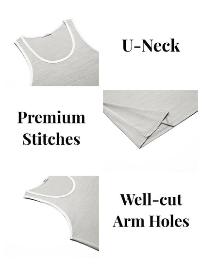COOFANDY Men's Workout Tank Tops 3 Pack Sleeveless Gym Muscle Tee Bodybuilding Fitness T Shirts Black/White/Grey Large