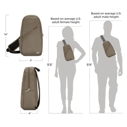 Travelon Anti-Theft Classic Sling Bag, Nutmeg, One Size, Travelon Anti-theft Classic Sling Bag