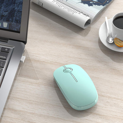 VssoPlor Wireless Mouse, 2.4G Slim Portable Computer Laptop Mouse with Nano Receiver Quiet Silent Optical Mice for Notebook, PC, Laptop, Computer-Black and Gold