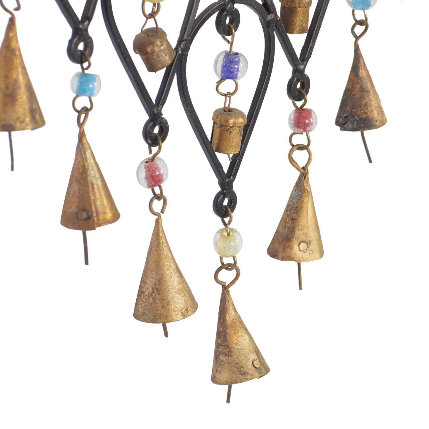 Deco 79 Metal Windchime with Bells, 10" x 1" x 24", Black