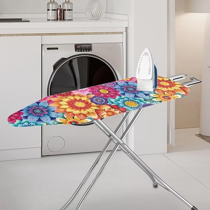 Colorful Flowers Ironing Board Cover Retro Dahlia Floral Iron Board Covers