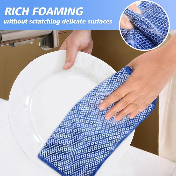 KinHwa Kitchen Washcloths for Dishes Absorbent Microfiber Dish Cloths Quick Dry