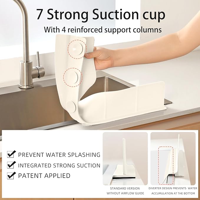 23" Ultra Silicone Sink Splash Guard Released in 2025/Dec, Self-Draining Water