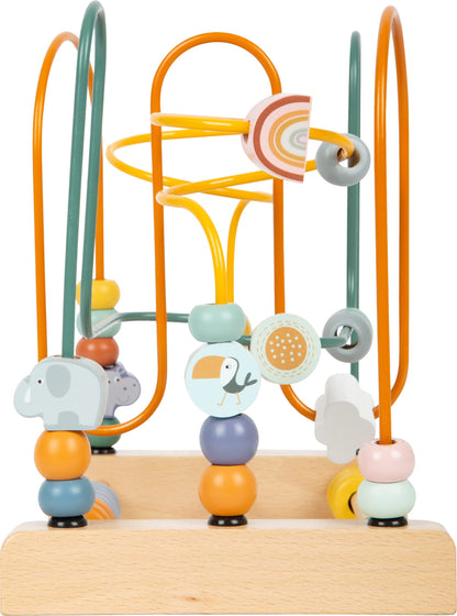 Small Foot 11956 Bead Maze Safari, with three metal tracks, wooden motor activity for kids aged 12 months and older