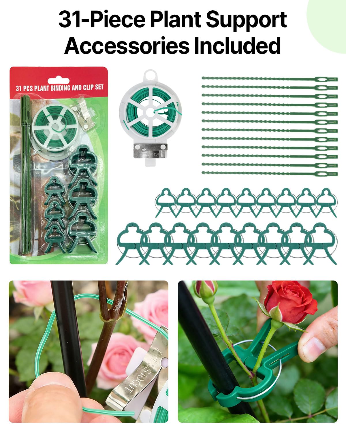 Suteck Garden Trellis for Climbing Plants Outdoor, 71” H x 20” W, 4 Pack Metal Garden Trellis with Rustproof Powder-Coated, Rose Trellis for Patio Lawn Yard, Flower & Vegetable Support