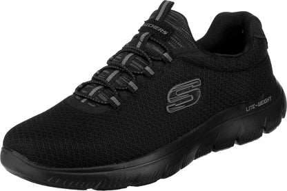 Skechers Men's Summits Trainers, Black Mesh Charcoal Trim, 12 UK