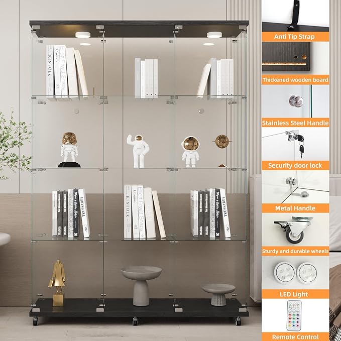 LFT HUIMEI2Y Glass Display Cabinet 12 Shelves