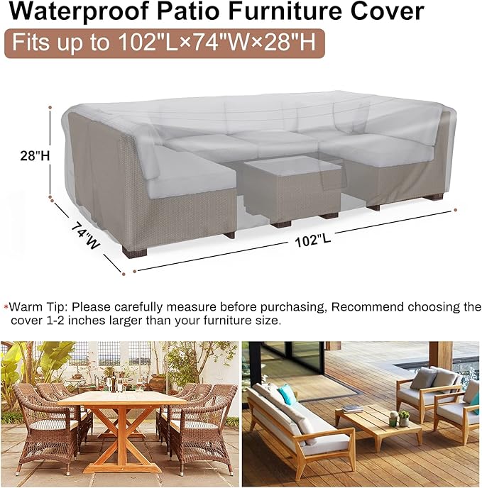 Patio Furniture Set Cover Waterproof, Mrrihand Outdoor Sectional Sofa Set Cover