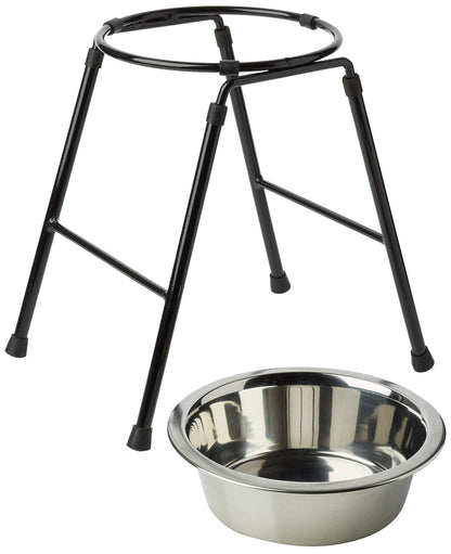Classic Pet Products Single Feeder High Stand with 1600 ml Stainless Steel Dish, 300 mm Tall, clear