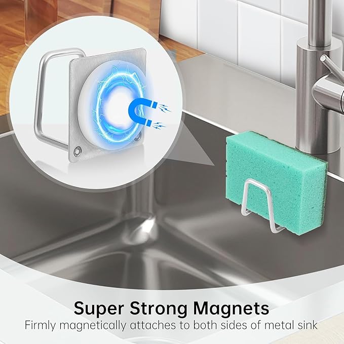 Magnetic Sponge Holder for Kitchen Sink, Kitchen Accessories, Dish Sponge