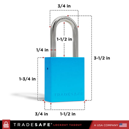 TRADESAFE Lockout Tagout Locks Set - 10 Blue Aluminum Loto Locks, Lock Out Tag Out Padlocks Keyed Alike, 2 Keys Per Lockout Padlock, OSHA Compliant