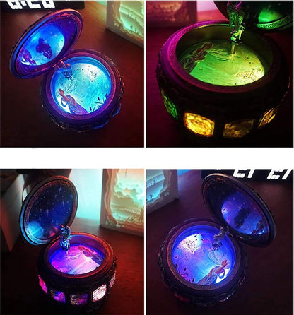 DELIWAY Vintage Music Box Constellation Style Plays Always with Me Tune, Goddess Rotating Musical Box Sankyo 18-Note Wind Up Hand-Painted Collectible Zodiac Gift for Christmas Birthday