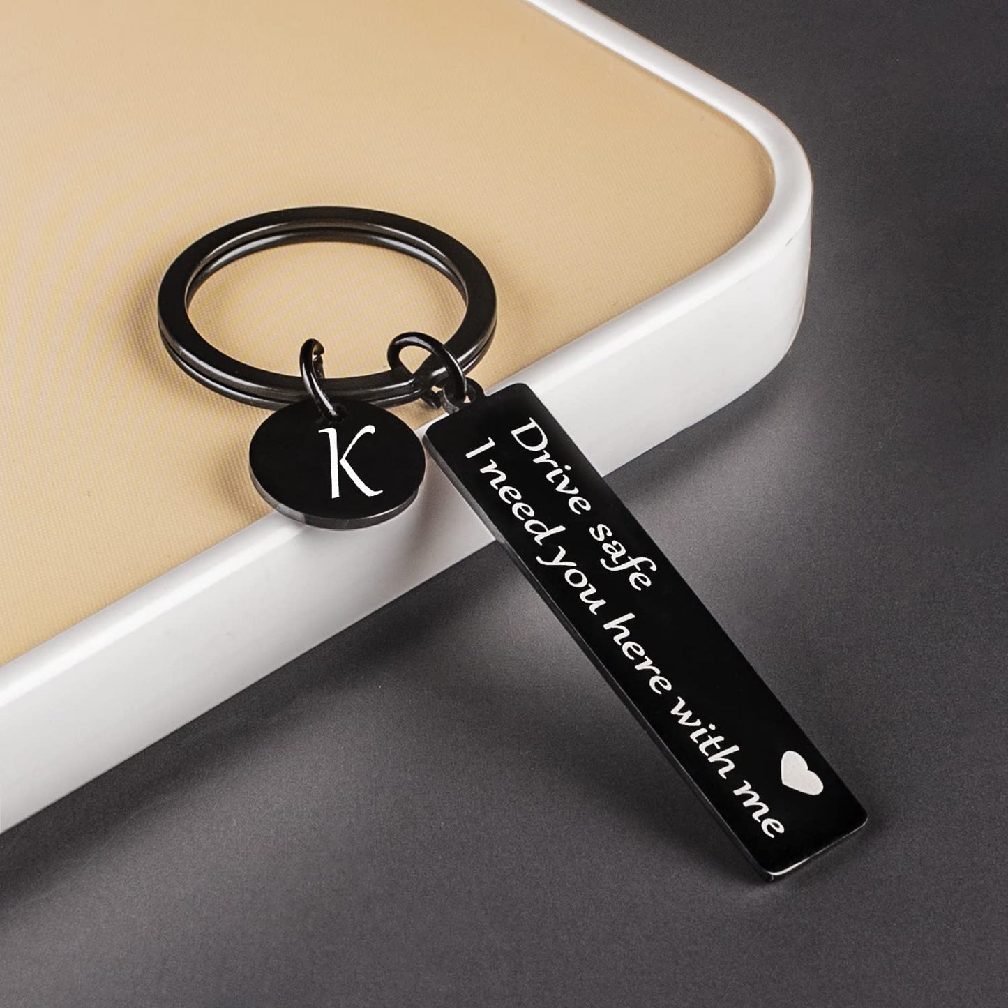 Chasing DreamsMRL drive safe keychain for him her - key chains for men i need you here with me i love you gifts for boyfriend husband handsome birthday anniversary christmas(Black K)