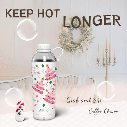 Allcho Christmas Gifts for Women Mom Daughters, Christmas Travel Coffee Tumbler for Friends Girls, Insulated Water Bottle, 18 oz Stainless Steel Water Bottles, 2 Lids, Available Gift Wrapping