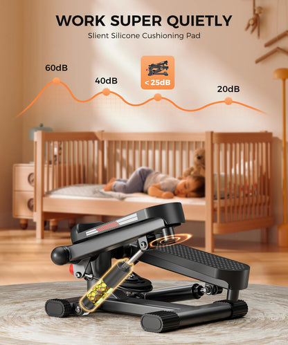 Steppers for Exercise at Home,Mini Stepper with Exercise Equipment for Home Workouts,Hydraulic Fitness Stair Stepper