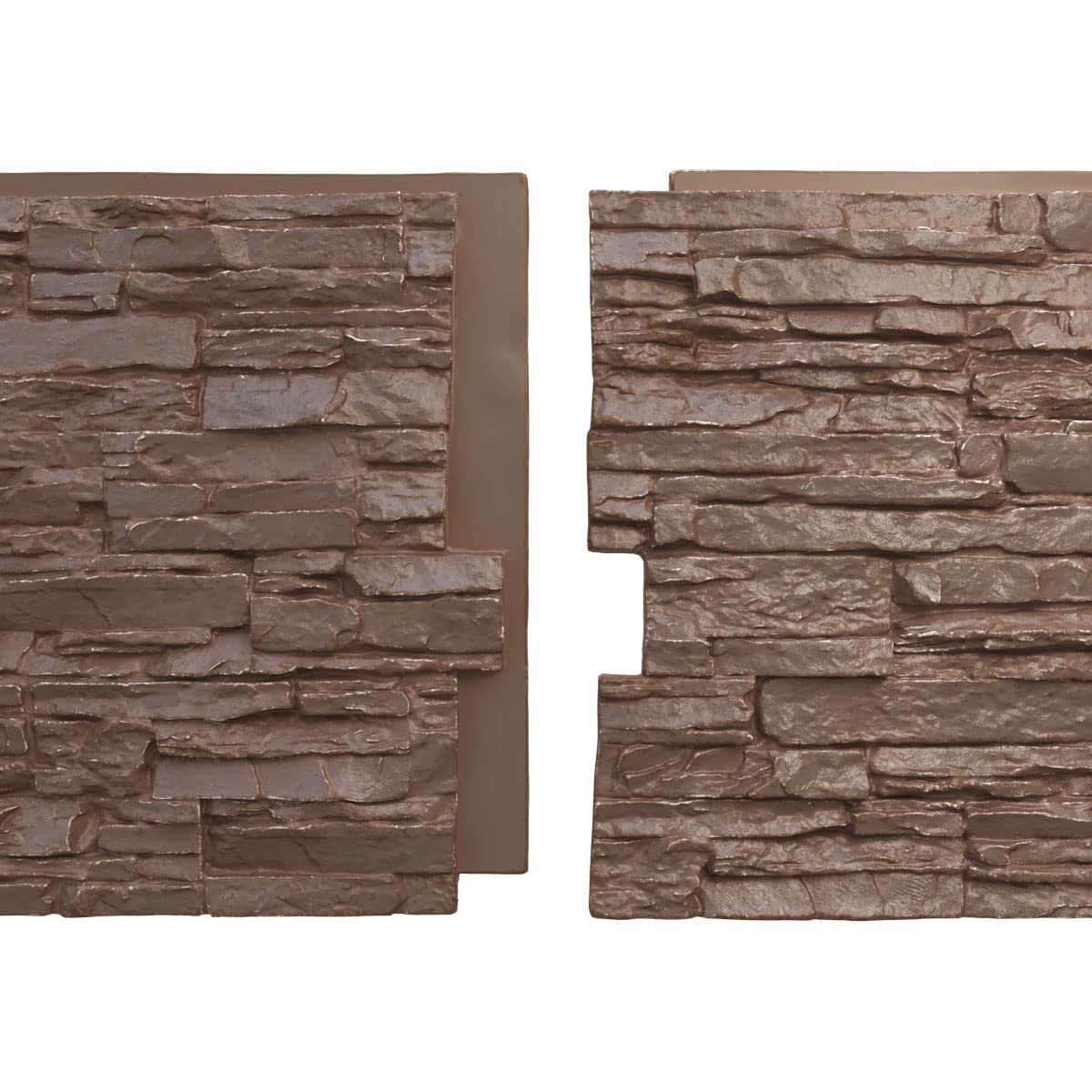EverStone Canyon Ridge Faux Stone Panel, 45 3/4"W x 24 1/2"H x 1 1/4"D, Autumn Bronze Color