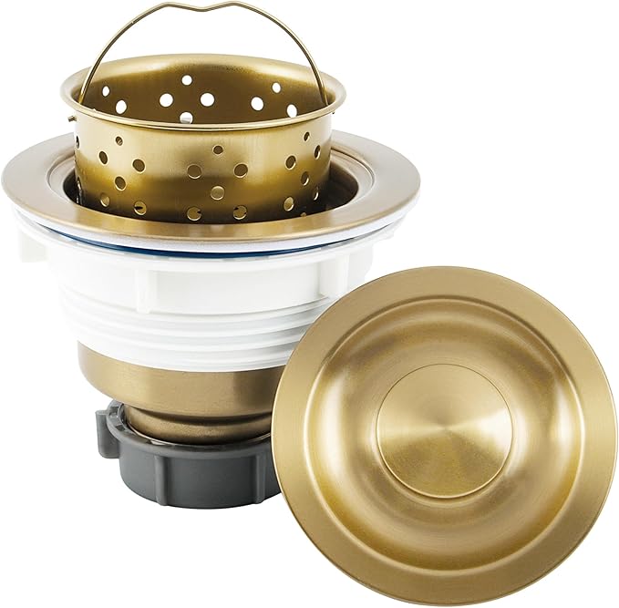 LQS Kitchen Sink Drain Strainer Assembly, Sink Drain 304 Stainless Steel