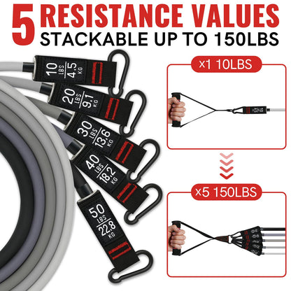 Aihoye Resistance Bands for Working Out, Exercise Bands with Handles, Stretch Bands for Exercise, Workout Bands with Door Anchors for Physical Therapy & Strength Training