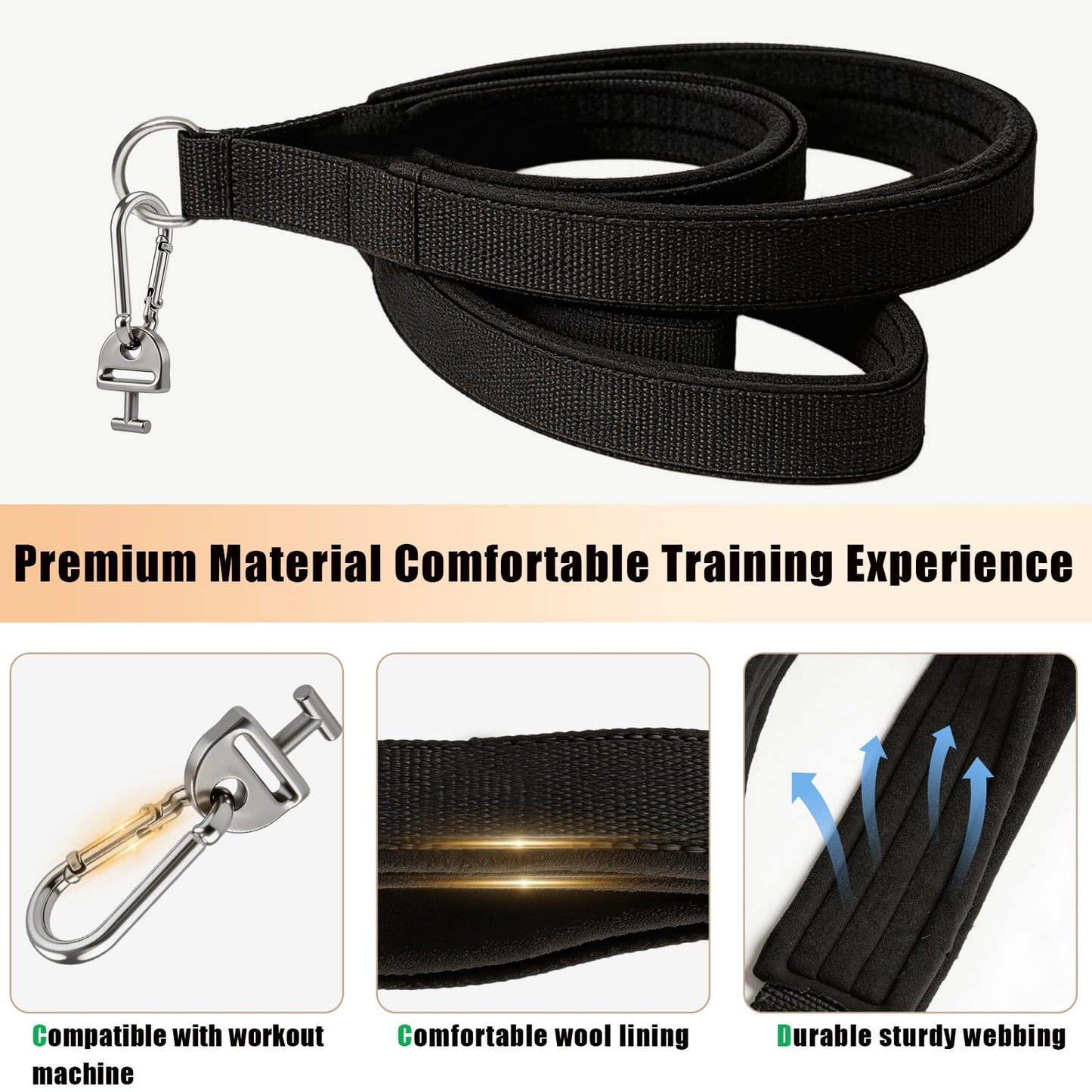 Pilates Loops Compatible with Tonal Smart Home Gym, Double Loop Soft Lined Pilates Straps with T Lock Adapter, W/Snap Hooks, D-Ring Straps for Home Gym & Yoga Workout Accessories (2Pcs)