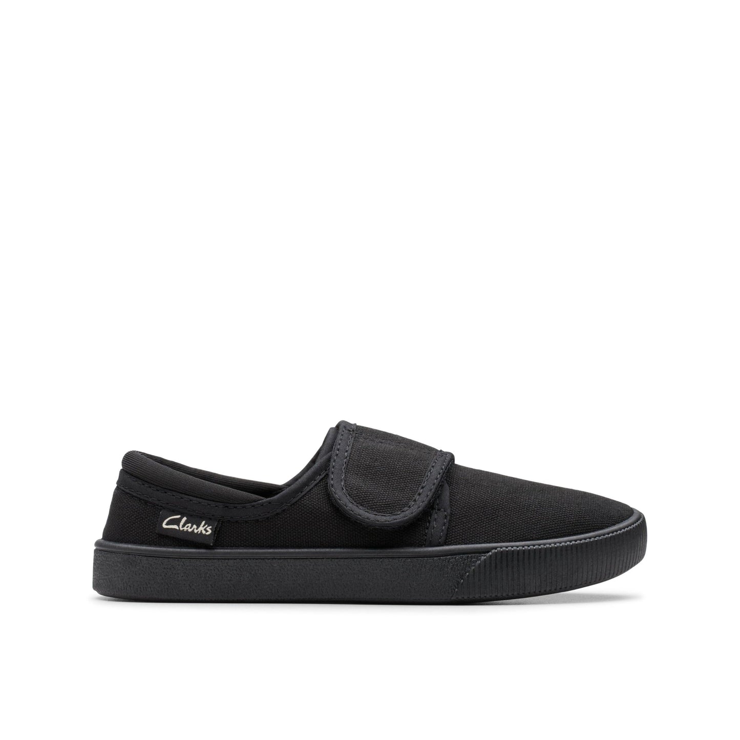 Clarks Hopper Run Kid Textile Plimsolls In Black Standard Fit Size 11½