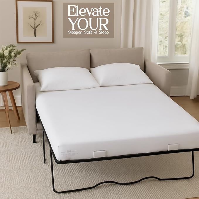 Sleeper Sofa Bed Sheet, 100% Cotton 400 Thread Count, 4 Piece Set, Deep Pocket