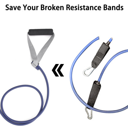 Hshbxd Resistance Band Handles & Accessories Kit for Elastic Bands & Tubes, Modern Silver and Black Nylon Exercise Strap Accessories