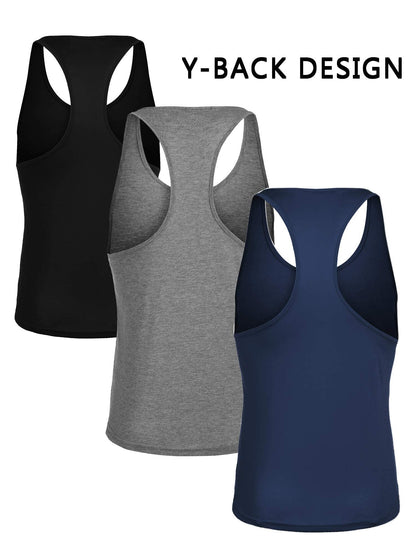 COOFANDY Men's 3 Pack Workout Tank Tops Sleeveless Sport Shirt Muscle Fitness Tee Shirts