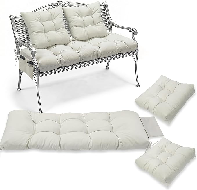 3 Pcs Wicker Chair Cushions Patio Loveseat Chaise Cushion Set
