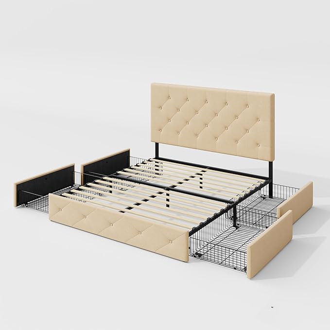 Allewie Upholstered Full Size Platform Bed Frame