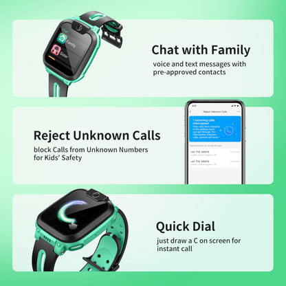 imoo Watch Phone Z1 Kids Smart Watch, 4G Kids Smartwatch with Video and Phone Call Durable, GPS Watch with Real Time Location and IPX8 Water Resistance (Green)