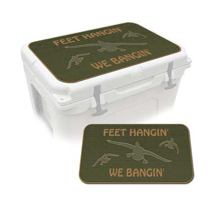 USATuff SeaDek EVA Mat Cooler Pad fits YETI 45 Tundra | Peel & Stick Application | Non Slip Comfort Accessories - Feet Hangin We Bangin (OliveGreen-Mocha)