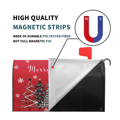 Christmas Tree Mailbox Covers Magnetic Standard Size 21 x 18 Inch Winter Holiday Xmas Snowflake Trees Mailbox Wraps Post Letter Box Cover for Garden Yard Home Decor