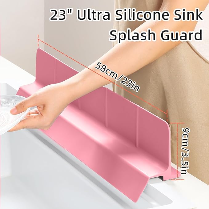 23" Ultra Silicone Sink Splash Guard Released in 2025/Dec, Self-Draining Water